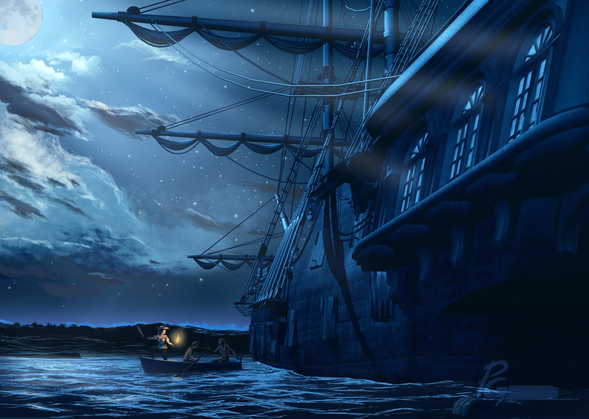 🌕 Full moon 🏴‍☠️🧜‍♀️⚓️
My next concept illustration