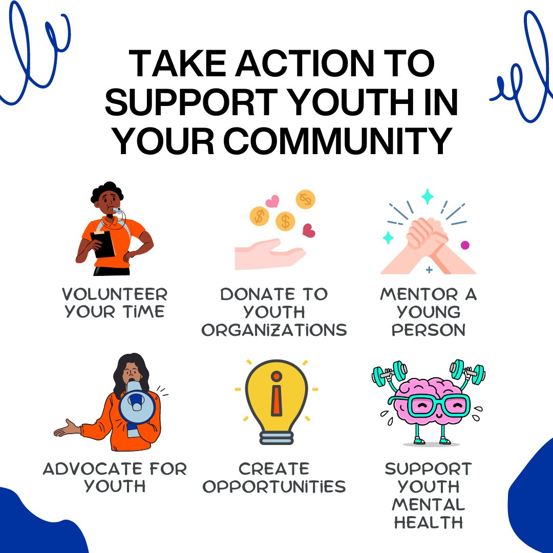 Investing in our collective future requires us to support our youth —and there are many ways we can ensure they have the resources they need to thrive. 

Looking for ideas on where to start? 

Here are a few ideas 👇:

#YouthSupport #YouthEmpowerment #YouthMatter