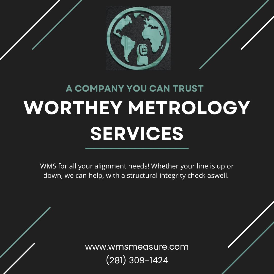 WortheyServices's tweet image. Trust WMS for all your alignment needs! Call (281) 309-1424 for a quote today. 
•
•
•
#familybusiness #smallbusiness #lasertracking #engineer #metrology #metrologyservices #texas
