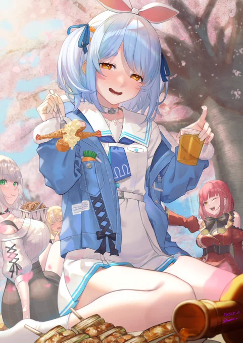 花見で一杯  #ぺこらーと