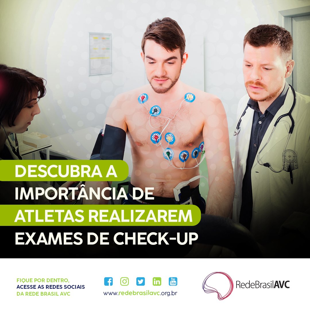 RBAVC's tweet image. Para os atletas, esse exame possui suma importância devido os inúmeros casos de profissionais sofrerem alguma adversidade em partidas e/ou campeonatos.

Incentivamos também que façam exames neurológicos, para precaver um AVC ou aneurisma.

#campanhaavc #exames #checkup