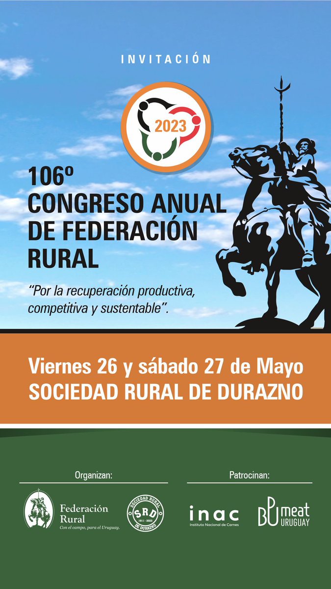 Todo pronto 🔜 
Te esperamos en #durazno 
📍Sociedad Rural de Durazno
🗓️ Viernes 26, Sábado 27 de Mayo. 
Podes descargar el programa completo en : 
fr.org.uy/wp-content/upl…