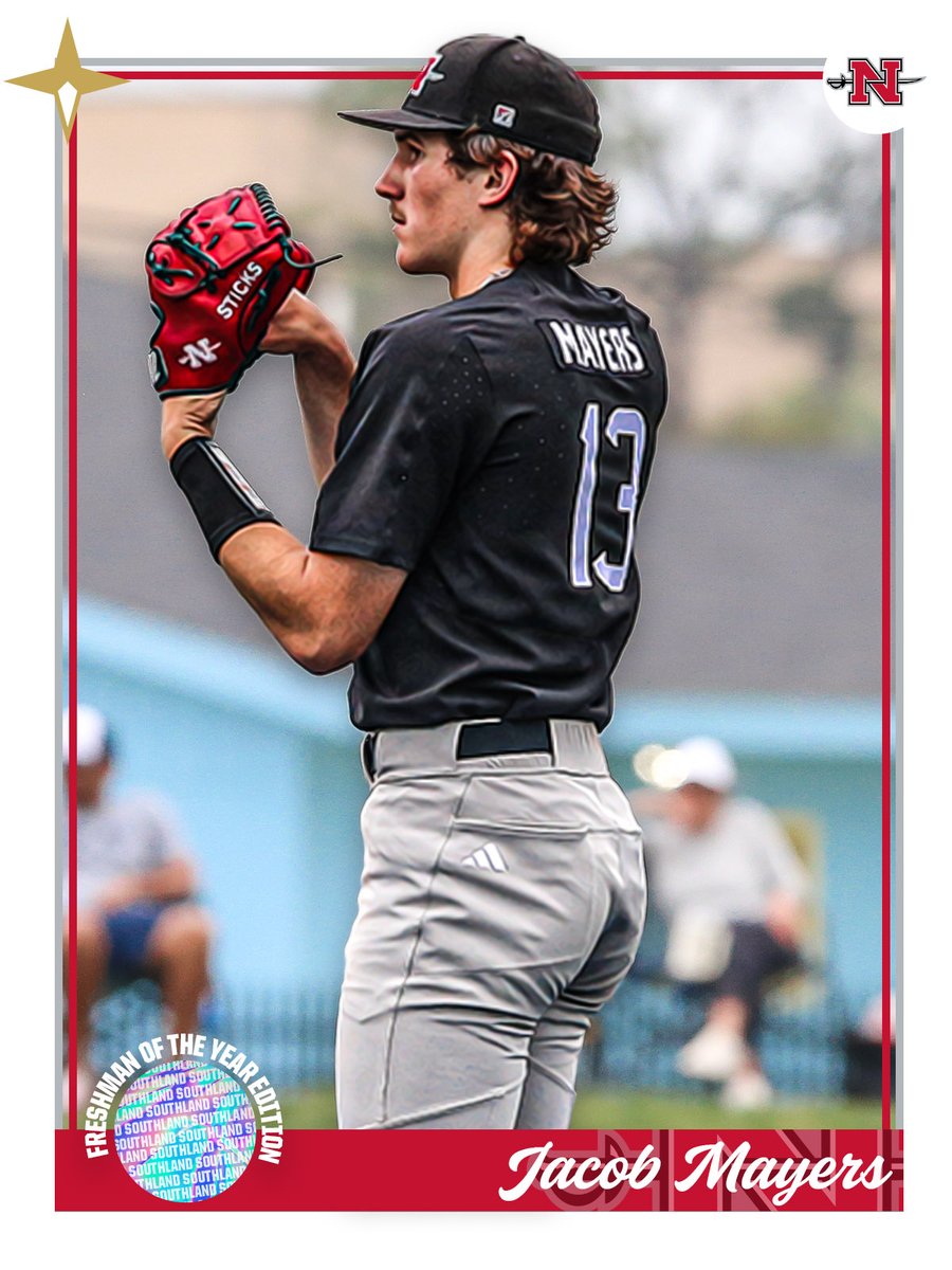 This year's strikeout king is the 2023 Southland Baseball FRESHMAN OF THE YEAR: 

Jacob Mayers, Nicholls

#EarnedEveryDay