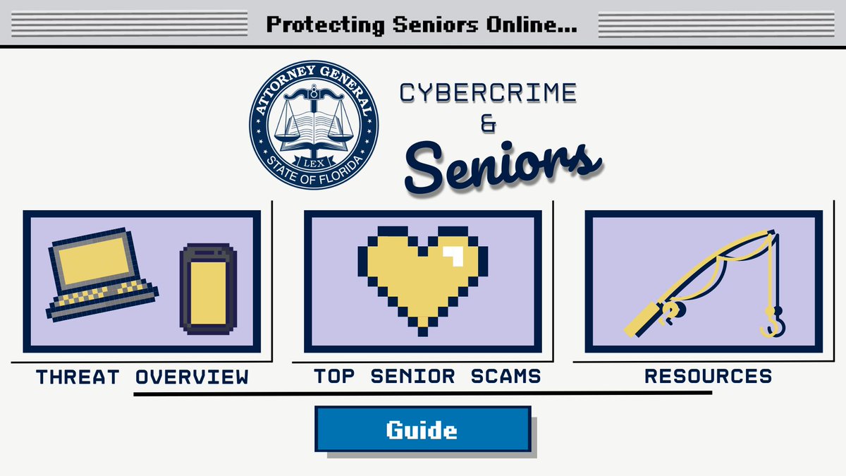 We’re releasing our new Cybercrime and Seniors Guide during #OlderAmericansMonth and #ElderLawMonth to help older Floridians spot online schemes.

Check out our new resource here:
myfloridalegal.com/sites/default/…