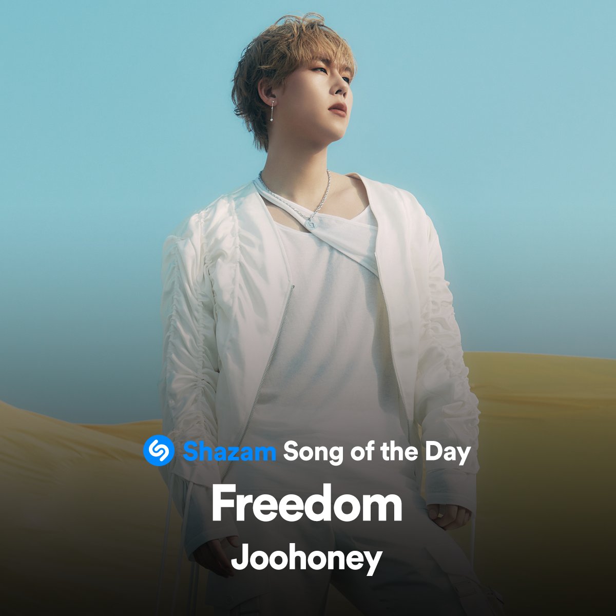 Shazam's tweet photo. #Freedom by #Joohoney from @OfficialMonstaX is our Song of the Day!! Listen now: https://t.co/WZPIrWUfNw 💙 https://t.co/ayYCYcunR7