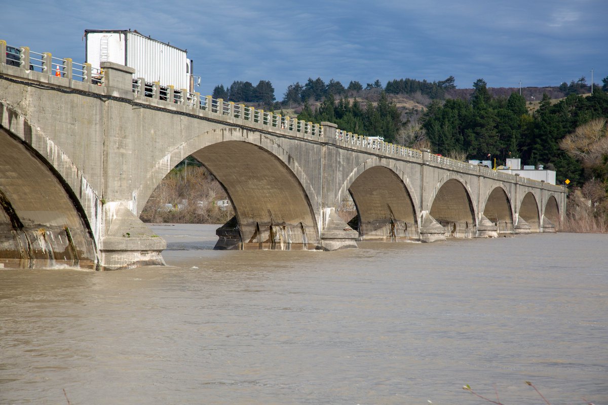 CaltransDist1's tweet photo. Route 211’s #Fernbridge in #HumboldtCounty passed inspections following Sunday's 5.4 magnitude earthquake off the coast. The bridge also fared well after a quake in March. Earlier this year, the bridge underwent repairs following a 6.4 magnitude #earthquake in December. #Route211 https://t.co/q2xpFOo2ts