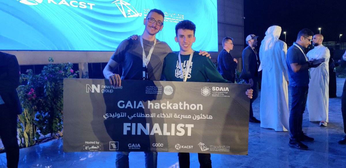 HamzaElkotp's tweet photo. I'm happy to achieve the Finalist in #gaia_hackathon and I'm happier to meet these nice friends. It was an exciting experience lasted for four amazing days. All thanks for @lablabmena , all organizers, experts and technicals for this wonderful #hackathon
#gaia #lablabme #lablabai https://t.co/0xtGC643HM