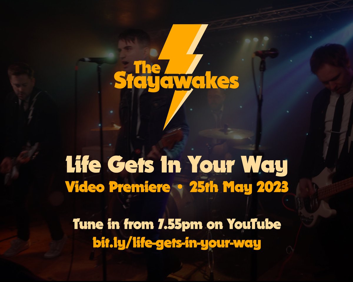LIFE GETS IN YOUR WAY bit.ly/life-gets-in-y… ⚡️ The new video from The Stayawakes Watch the premiere on YouTube Thursday 25th May @ 7.55pm