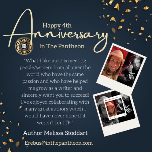 In the Pantheon (@inthepantheon) on Twitter photo Thank you for helping us celebrate 4 years of stories!
Meet one of our original members, <a href="/Melkbud/">🙋🏼♀️MK Stoddart</a>, scribe for <a href="/ErebusAnd/">Erebus, Primordial of Darkness</a>
#blog #WritingCommunity #MythologyMonday #AuthorsOfTwitter Thank you for helping us celebrate 4 years of stories!
Meet one of our original members, <a href="/Melkbud/">🙋🏼♀️MK Stoddart</a>, scribe for <a href="/ErebusAnd/">Erebus, Primordial of Darkness</a>
#blog #WritingCommunity #MythologyMonday #AuthorsOfTwitter