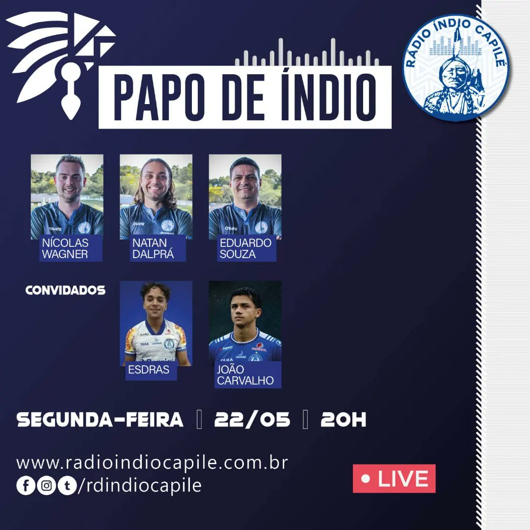 rdindiocapile's tweet photo. 🎙PAPO DE ÍNDIO DESTRINCHA O EMPATE CONTRA O CAXIAS E DETALHA A SEMANA DE CLÁSSICOS DO VALE
👉Entrevistas com os jovens Esdras e João Carvalho.
⏰20h
📲Participe pelo WhatsApp (51)994898080 ou nas Lives no Facebook e no YouTube.
#papodeindio #aimore https://t.co/4XjuuKCufQ