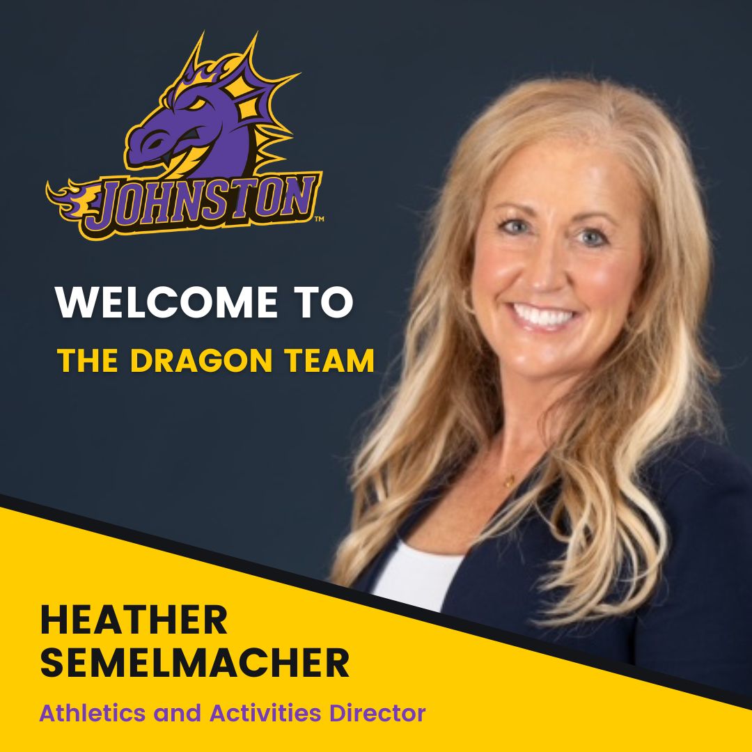 JohnstonCSD's tweet photo. Heather Semelmacher is named Johnston’s new athletics and activities director, pending board approval June 12. She's currently student activities manager in Des Moines. She will start her new role in Johnston on July 1 and will succeed Mike O’Connor.   https://t.co/Yb9Exa8huD https://t.co/xtMTUyMR3C