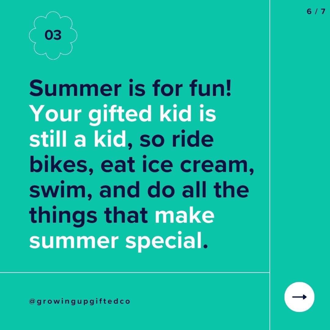 Summer’s just around the corner &amp; that can mean very different things for our #giftedkids.  For some, summer is freedom.  For others, it’s the longest part of the year.  Check out these tips for making this #summer one filled with curiosity, growth, &amp; fun for your #giftedchild.