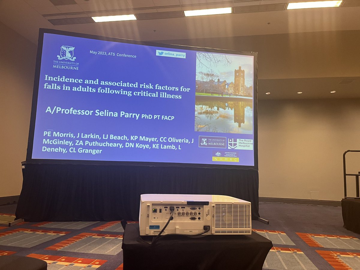 Alisha da Silva (@alisha_da_silva) on Twitter photo Great presentation from <a href="/selina_parry/">A/Prof Selina Parry</a> on the incidence and risk factors of falls in icu survivors! Really important research for icu survivorship #icurehab #ATS2023 Great presentation from <a href="/selina_parry/">A/Prof Selina Parry</a> on the incidence and risk factors of falls in icu survivors! Really important research for icu survivorship #icurehab #ATS2023