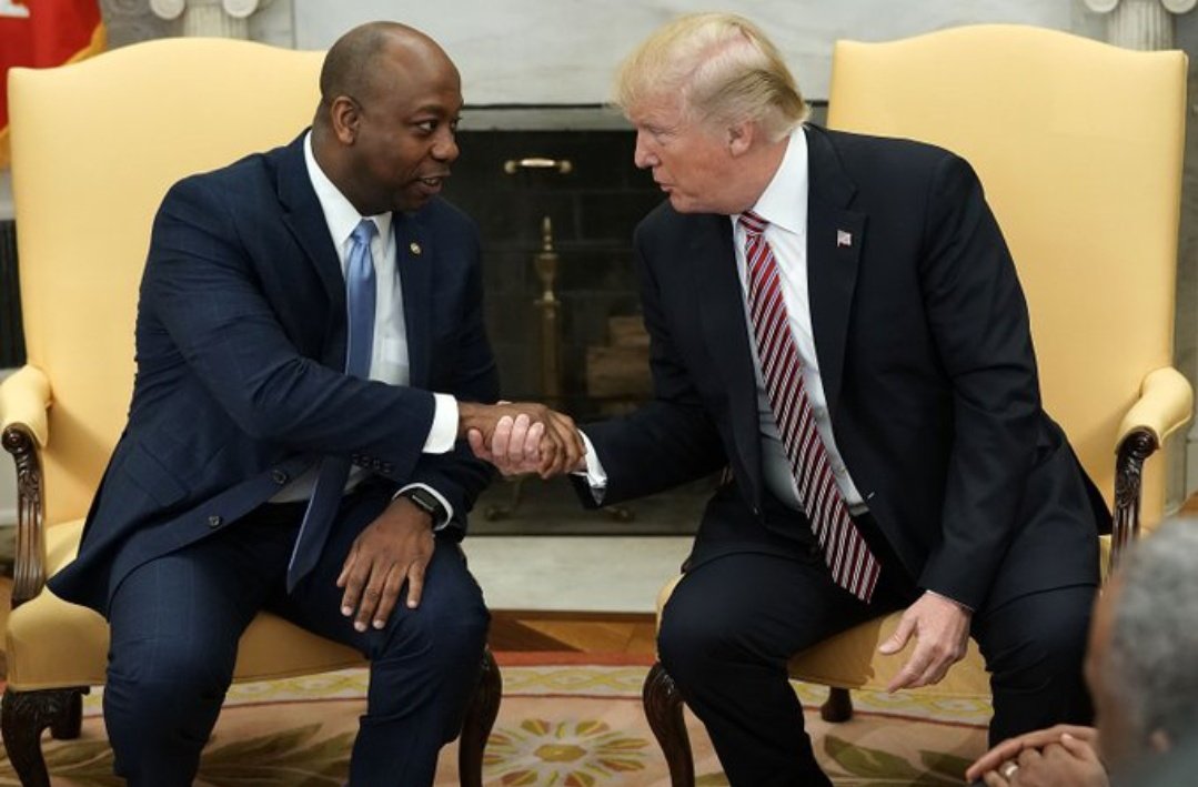 InstituteforS10's tweet photo. #TimScott  supports a nationwide ban on abortion and cuts to Social Security and Medicare.They both want to impose work requirements on the Medicaid health care program, as well as cuts to food assistance.#Trump https://t.co/1rIULmL28D