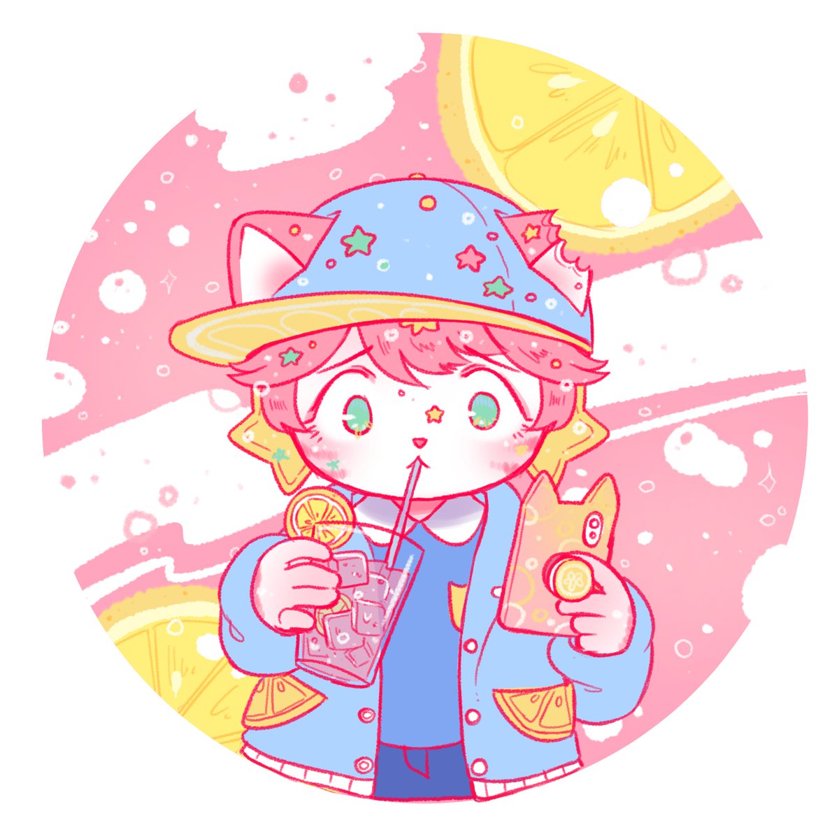 「its gotta be pink lemonade... 」|wrabbit @ KONPEITO PLUSHIE OPEN!!!のイラスト