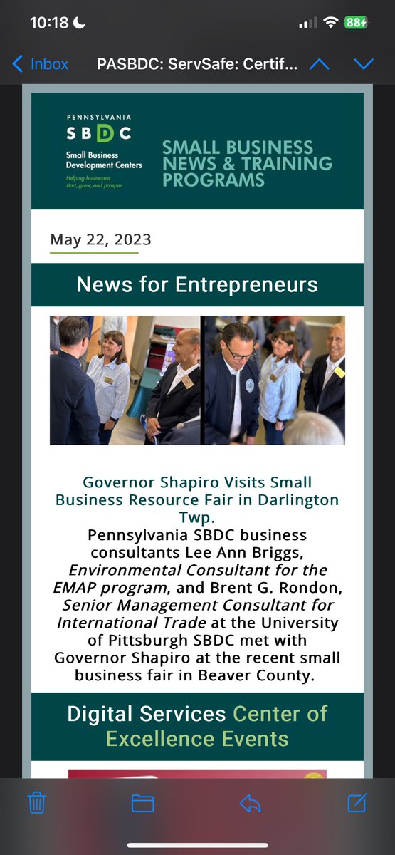 PASBDC: ServSafe: Certification 5/23; ChatGPT for Small Business 6/1; Lancaster Business Growth Conference 6/20