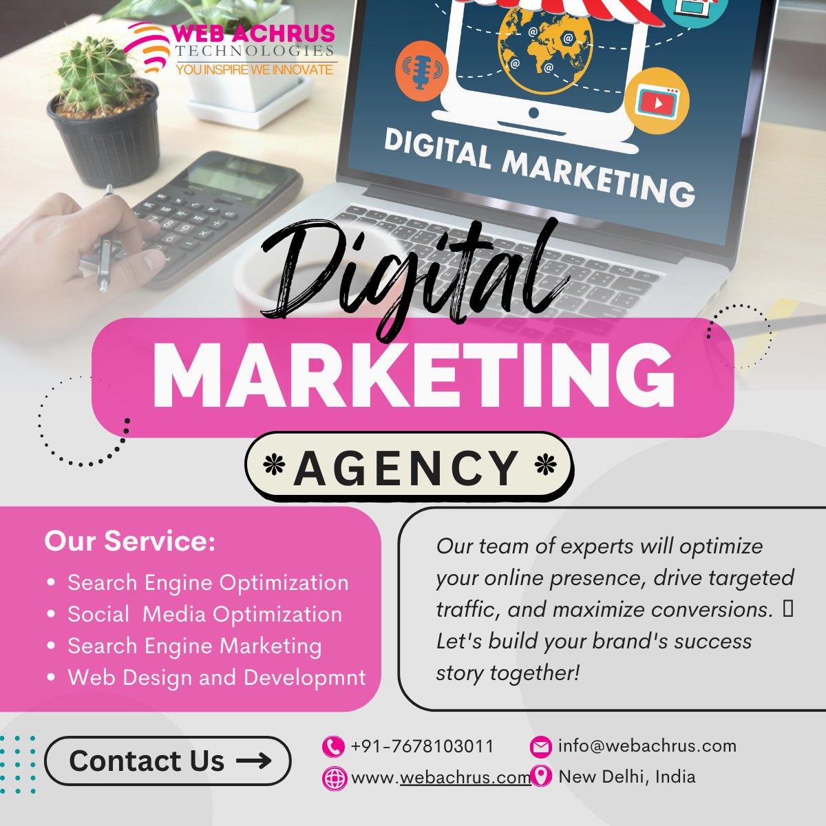 Web Achrus Technologies (@webachrus) on Twitter photo 📣Ready to take your business to new heights? 🚀 Unlock the full potential of digital marketing with webachrus.com! 🌐 Our team of experts will optimize your online presence, drive targeted traffic, and maximize conversions.  #DigitalMarketing #OnlineSuccess #Webachrus 📣Ready to take your business to new heights? 🚀 Unlock the full potential of digital marketing with webachrus.com! 🌐 Our team of experts will optimize your online presence, drive targeted traffic, and maximize conversions.  #DigitalMarketing #OnlineSuccess #Webachrus