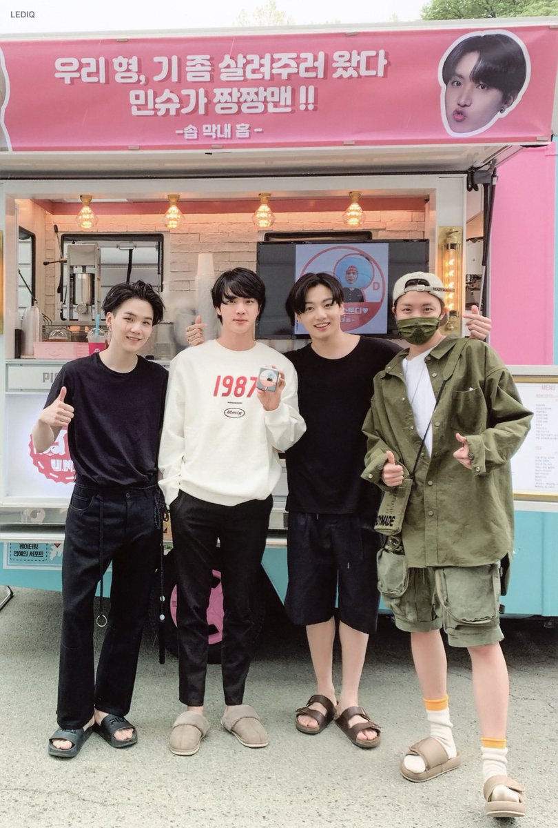 3 years ago, seokjin, jungkook, and hobi came to daechwita filming location