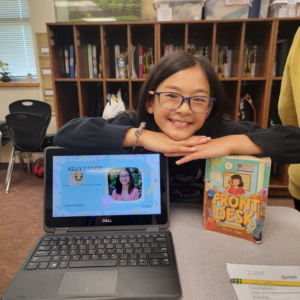 raney223's tweet photo. @kellyyanghk One of my sweet students chose you to research for our Author Museum. https://t.co/TocjOVXISw