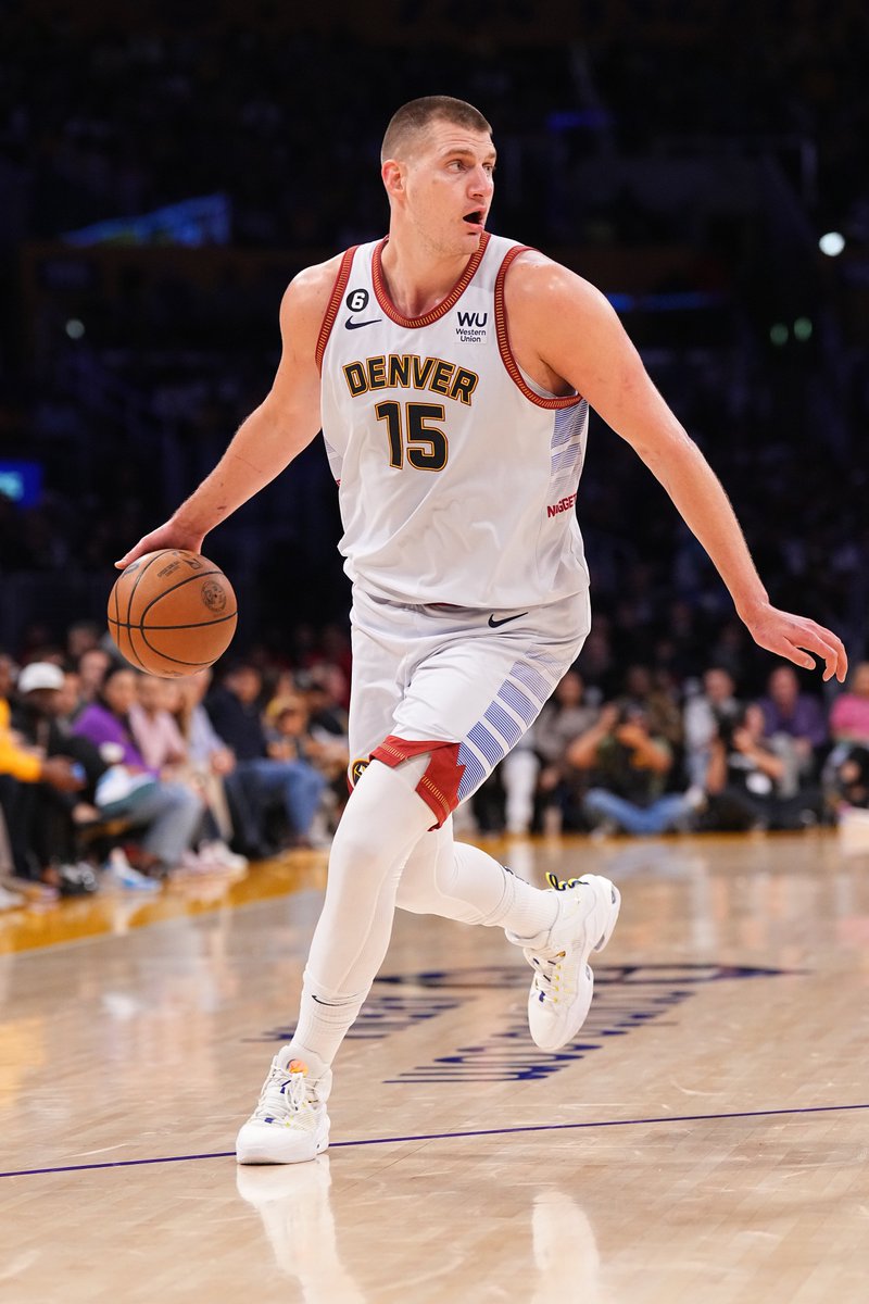 NBAPR's tweet image. With his eighth triple-double of the 2023 Playoffs, Nikola Jokić has set a record for the most triple-doubles in a single postseason (previously held by Wilt Chamberlain, seven in 1967).