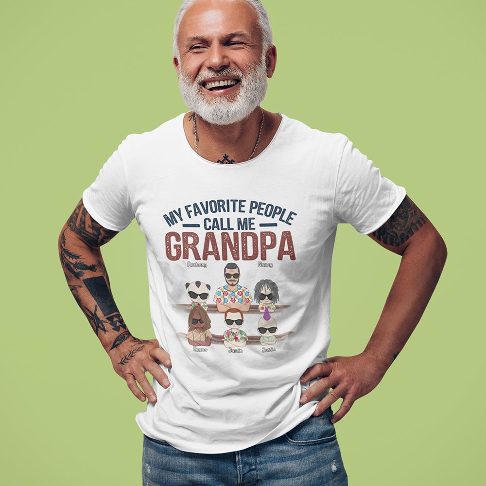 Celebrate the love of being a grandpa with our personalized Father's Day shirt. ❤️ #FavoritePeople #GrandpaLove #FathersDay #PersonalizedShirt #FamilyBond #fathersdaygift #FamilyLove #personalizedgifts