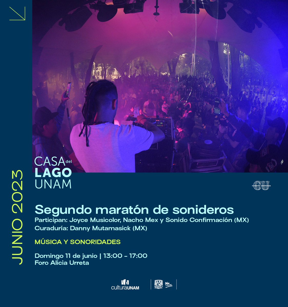 💃✨️ Prepara tus mejores pasos que ya viene el 2º Maratón de Sonideros a la Casa ✨️🕺

Cinco horas seguidas de baile con cumbias, salsa, mambo, son cubano y otros ritmos latinos.

👉 11 junio. #EntradaLibre
+ info: casadellago.unam.mx/nuevo/evento/s…
<a href="/LaConfirmacion/">Sonido Confirmación</a> | @DannyMutamasick