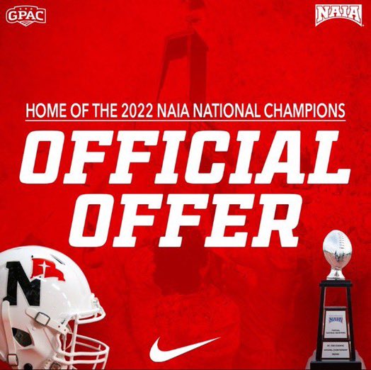 After a great call with <a href="/JFakkema80/">Josh Fakkema</a> I’m grateful to receive an offer to play football for the defending national champs!! <a href="/nwc_fb/">Northwestern College Football</a> <a href="/coachmmmcc/">Matt McCarty</a>