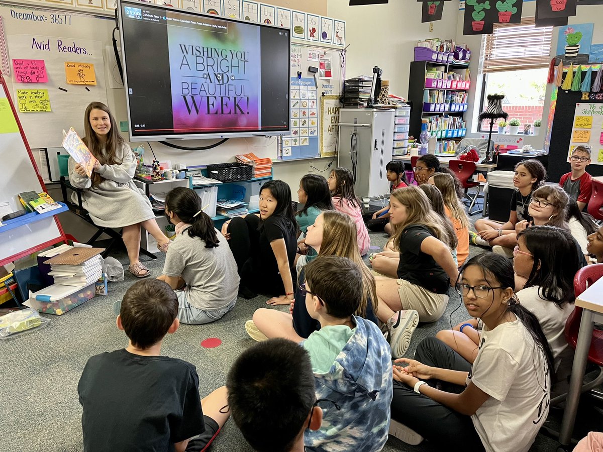 When fifth graders return to kindergarten for a story with <a href="/MsLeonardsClass/">Kirby Leonard</a> one last time before they head off to middle school. #lakeside2223