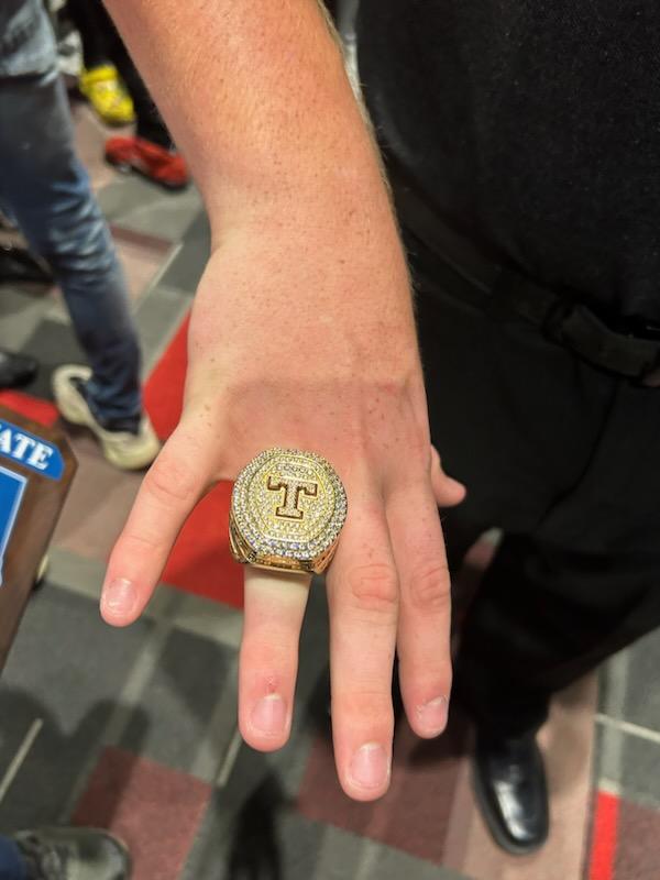 We got our 7A State Championship Rings tonight. Love being a Thompson Warrior!! @AL7AFootball @HallTechSports1 @RecruitWarriors