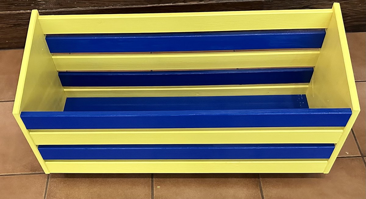 First time building an <a href="/IKEAUSA/">IKEA USA</a> product and my son just happened to pick these colors to paint his toy box! Worked out very nicely to match the brand.