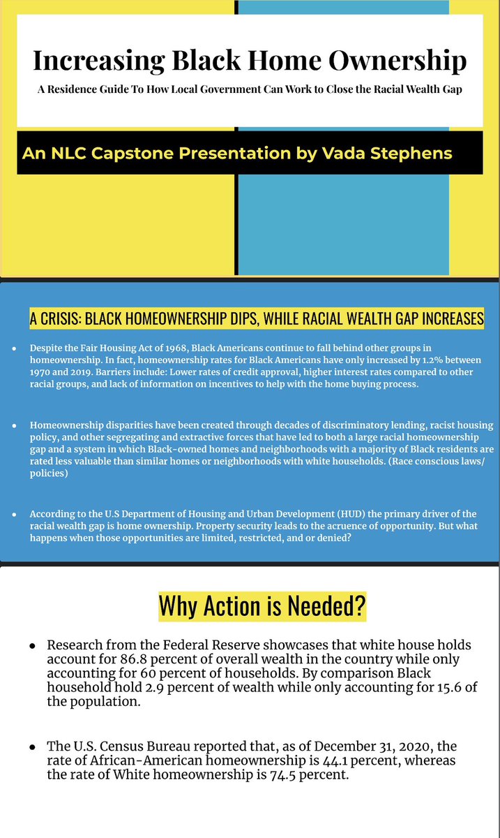 vadastephensii's tweet photo. This weekend at @nlcswo I had the honor of presenting my research on how local government can work to increase Black home ownership and close the racial wealth gap. Shout to all of our local housing advocates paving the way. 

https://t.co/I1zkNxfUHT https://t.co/6sGDXl660P