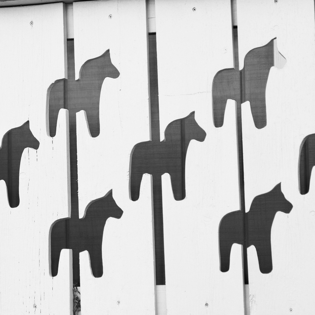 Dalas on parade! 
Comment if you know where these horses live. ;) 
🧲
#dalatown #lindsborg #dalahorse #dalahast
