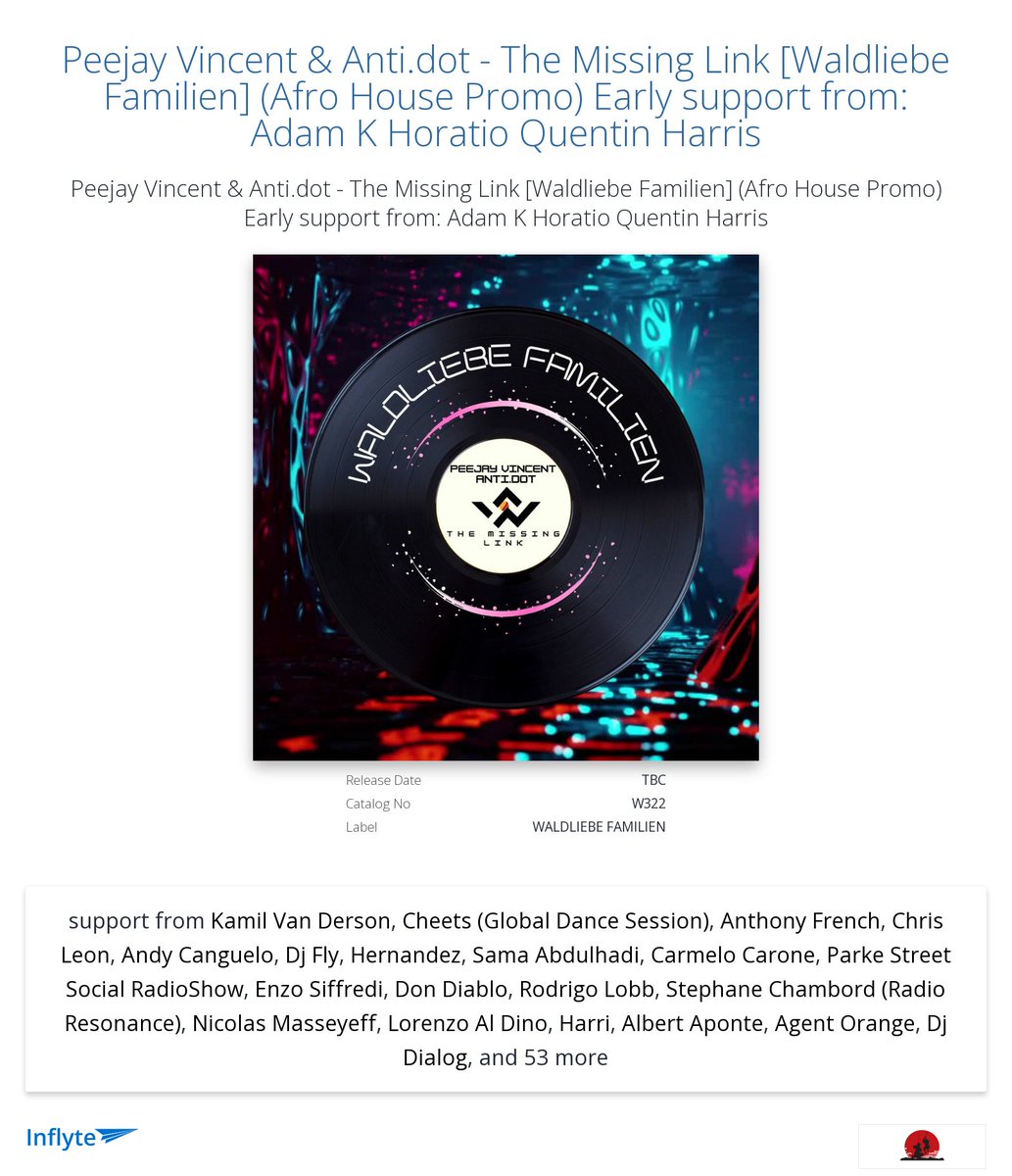 Cheers Kamil Van Derson for the review "Great EP. Thank you!"
inflyteapp.com/r/n0uboa