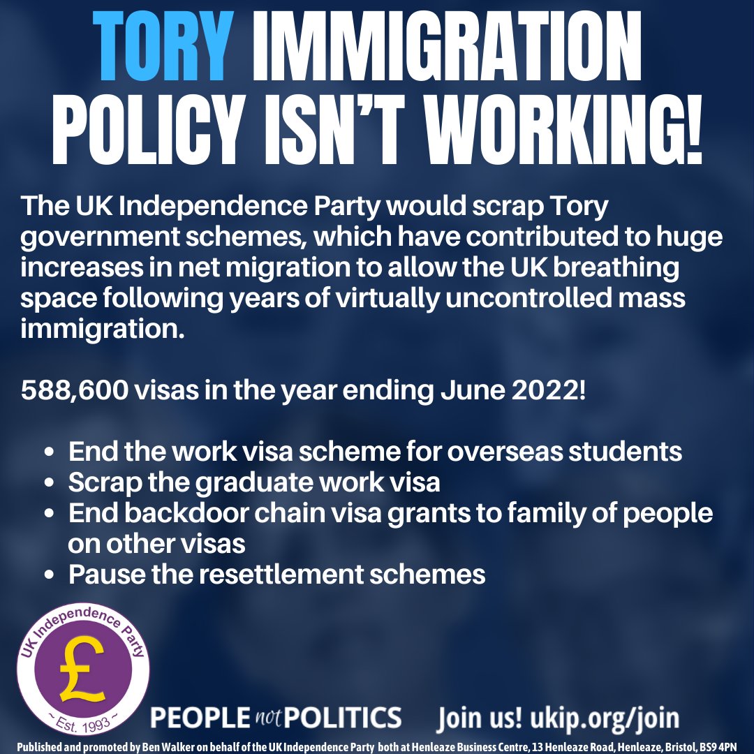 UKIP: A growing number of workers from Africa &amp; Asia are moving to UK.  In 2021, the Tories made it easier for non-EU workers to enter UK. Businesses use the new Tory migration system to bring in cheap foreign labour rather than training UK staff and pay…