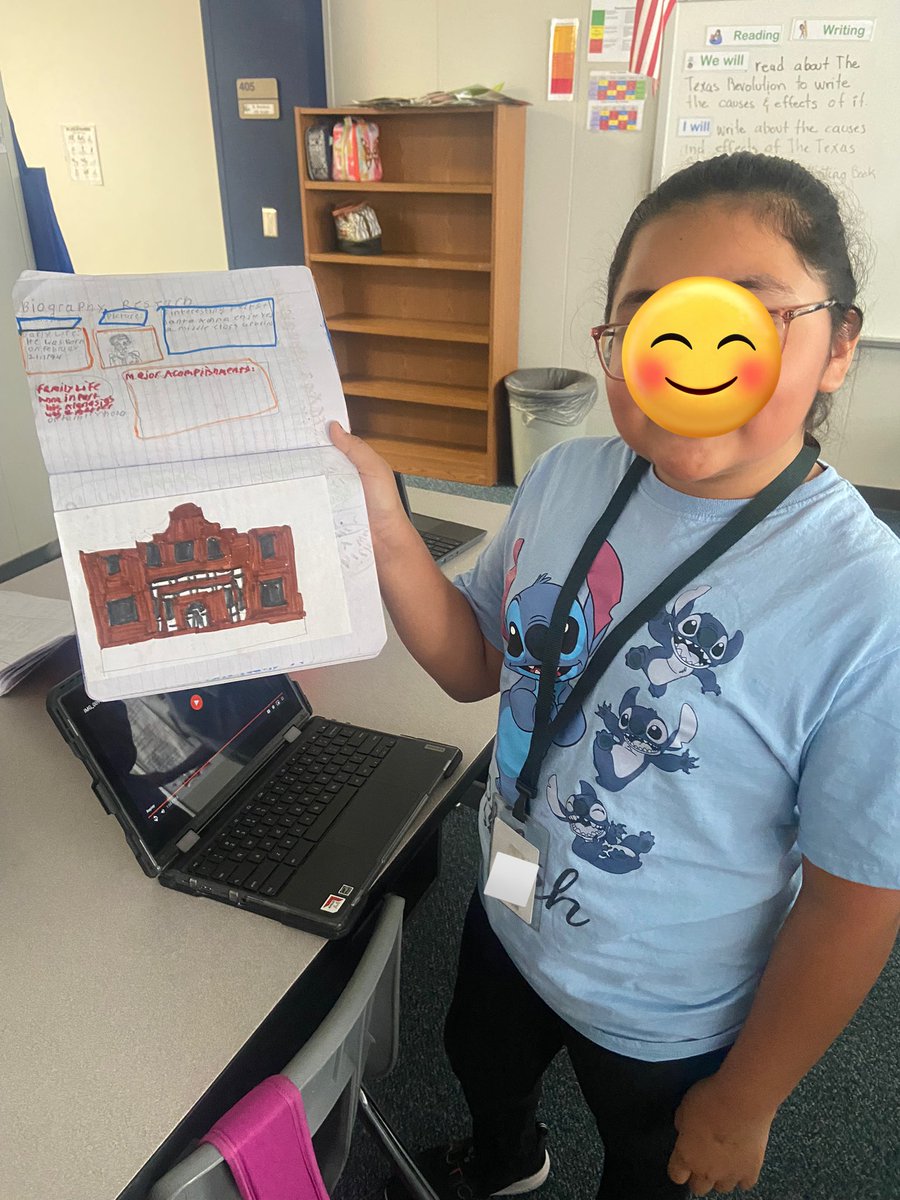 @MsMendoza6 thank you for inviting me to see your kids’ Texas presentations. I’m so impressed! I love this one’s artwork to go along with her project! @duryeaschool @Barwill71