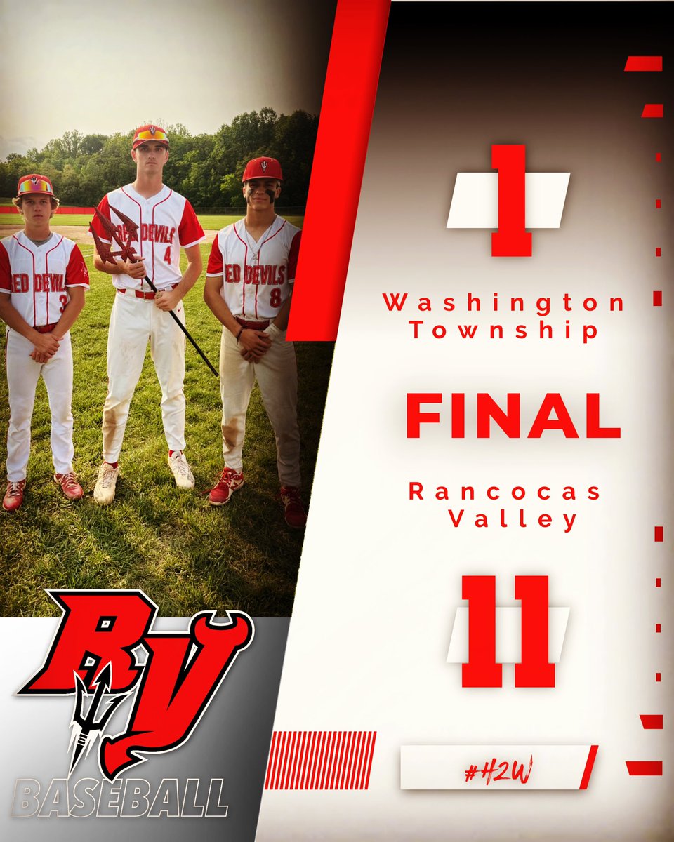 11-1 over Washington Township!  <a href="/Grahamadams27/">Graham Adams</a> throws 6IP scattering 5H, while striking out 7.
Jase Deiter (2-4)
<a href="/BartlettaJake/">Jake Bartletta</a> (2-2 3R)
<a href="/BartlettaBrady/">Brady Bartletta</a> (2-4, 3RBI)
<a href="/JoeyDinneen2023/">Joseph Dinneen</a> (2-2 3RBI)

NJSIAA Quarterfinal Thursday 3:00 home vs. Cherry Hill East.  
#H2W