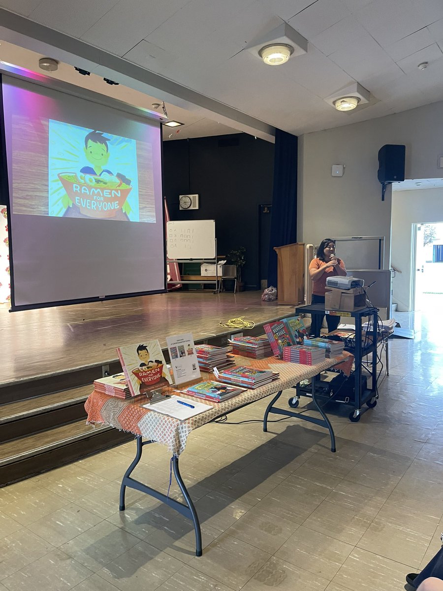 MonicaManipon's tweet photo. Celebrating AAPI Month with a visit from Shiho Pate, illustrator of Ramen is for Everyone. Thank you Mrs. Sohl Dawson and @belcantobooks for organizing this wonderful assembly for our Carver scholars! We are inspired! @ElemLBUSD @carverlbusd https://t.co/f4k8K7SrPO