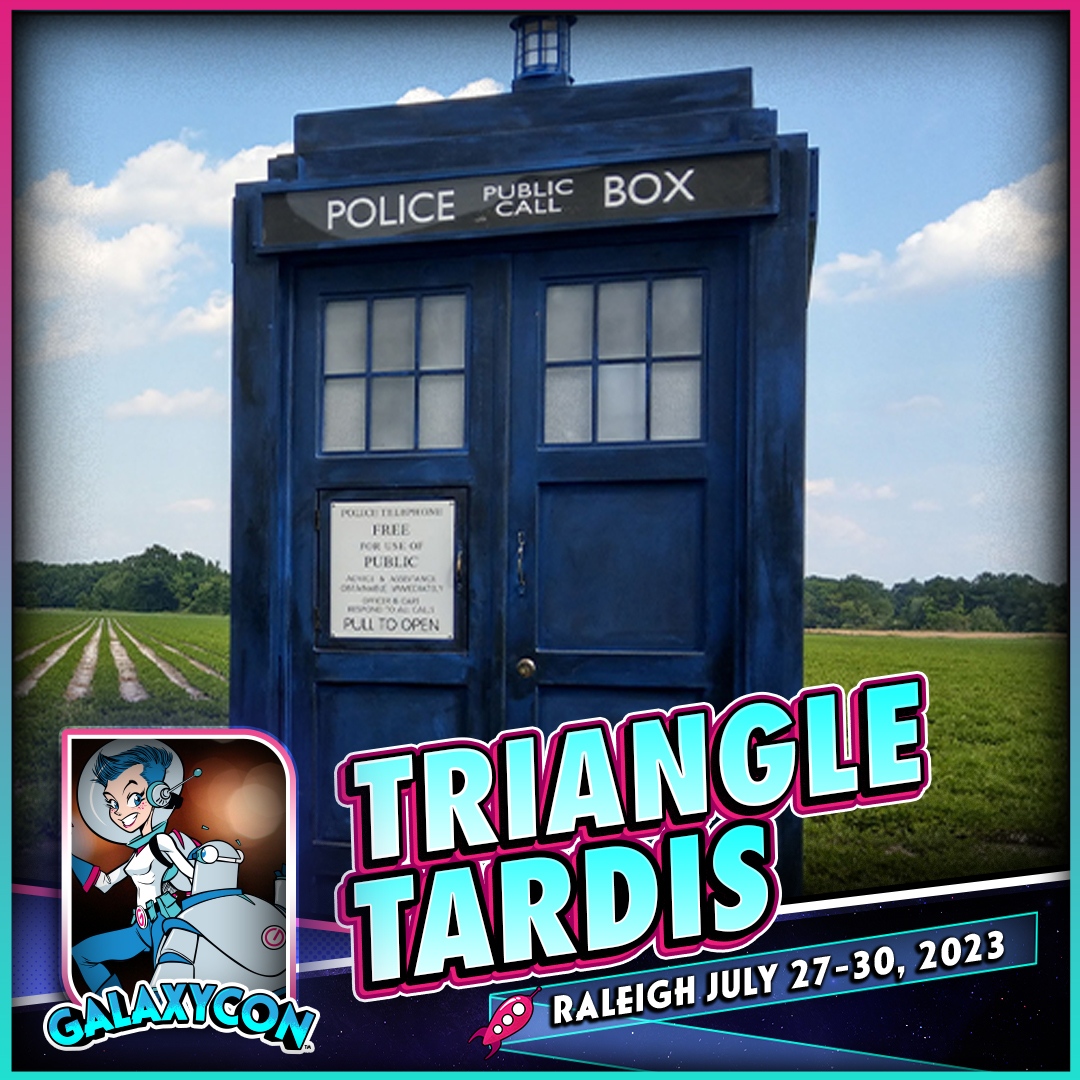 Check out the <a href="/TriangleTARDIS/">Triangle TARDIS</a> at GalaxyCon Raleigh July 27-30, 2023 at the Raleigh Convention Center!

Find Out More: galaxycon.info/triangletardis…

#GalaxyCon #GalaxyConRaleigh #ComicCon #TriangleTARDIS #TARDIS #DoctorWho #DoctorWhoFandom
