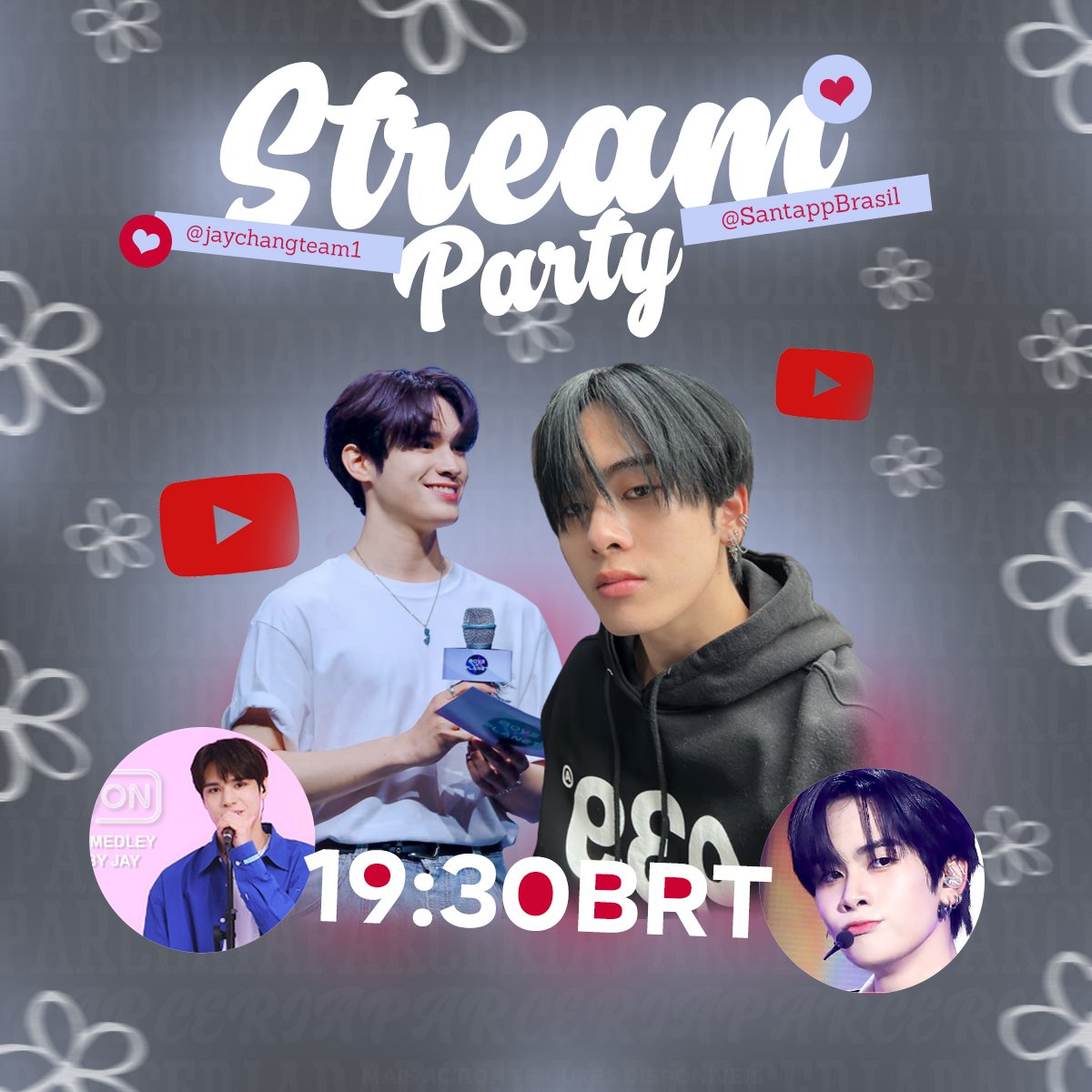 JayChangTeam's tweet photo. 📢 | COMEÇOU! 
Apoiem a Stream Party em collab com a @SantaPpBrasil através dessa playlist e usando essas tags! 

🔗https://t.co/Ee8lho7cFd

#JAYXSANTA_PARTYTIME

🔒META: 100 PRINTS/SCREENSHOTS

#JAYCHANG #제이창 #ジェイカフェ #산타 #SANTA #SantaPongsapak https://t.co/vIgQXfpULt