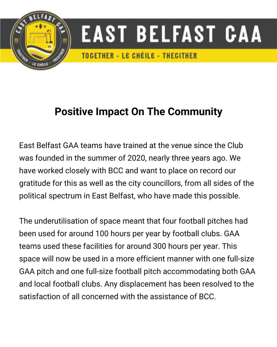 East Belfast GAA tweet media