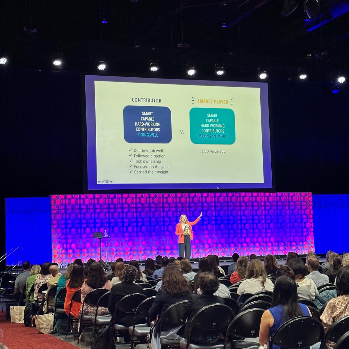 #RT <a href="/atd/">Association for Talent Development (ATD)</a>: Liz Wiseman shares her secrets on impact players and how to develop more of these stellar professionals in your organization.

#ATD23 #worldthatworksbetter