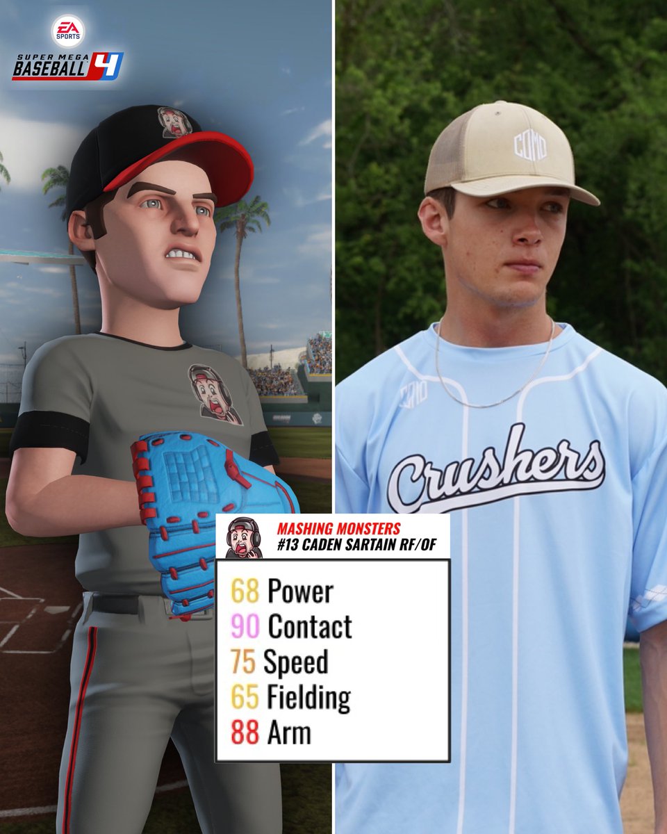 Dream come true… We’re in the @SupMegBaseball video game‼️ Both Chandler and Caden Sartain will be joining @RealShelfy @SamuelAdams_12 @YourFriendKyle_ @DaddyDimmuTv on the Mashing Monsters 😈 The game releases on June 2nd and we can’t thank EA enough for the opportunity 🙌