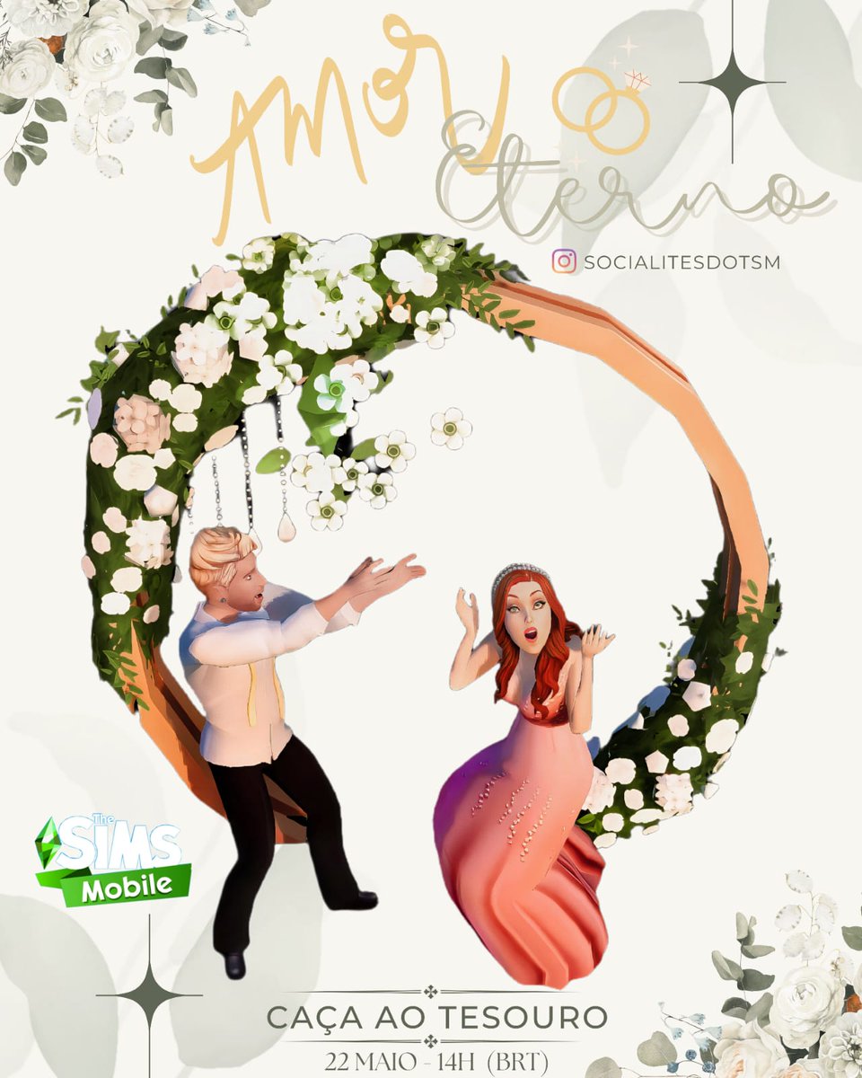 Socialitesdotsm's tweet photo. Caça ao Tesouro (TH) - Eterno Amor
Já sabem quais são a os prêmios? Você não sabe? Ok, aqui estão as imagens. Aproveitem esse evento lindo. 🥰😊
1/2

#TSM #TheSimsMobile https://t.co/16gf3qgp4H