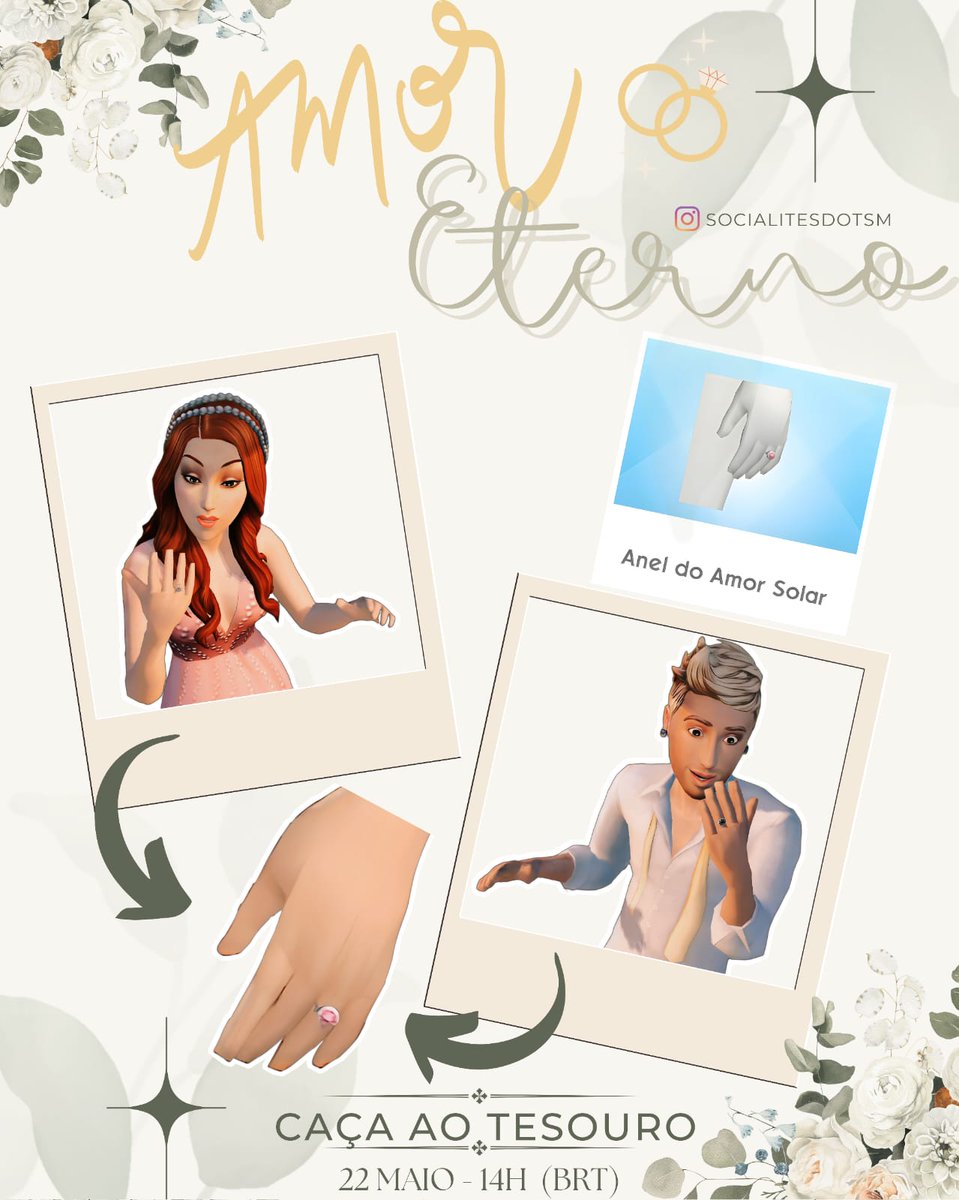 Socialitesdotsm's tweet photo. Caça ao Tesouro (TH) - Eterno Amor
Já sabem quais são a os prêmios? Você não sabe? Ok, aqui estão as imagens. Aproveitem esse evento lindo. 🥰😊
1/2

#TSM #TheSimsMobile https://t.co/16gf3qgp4H