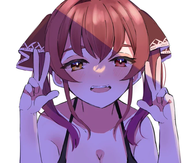 お顔トレインのバトンご指名頂きました。 マリンしか描いてねぇ()  次のバトン先は↓(参加は任意です～    