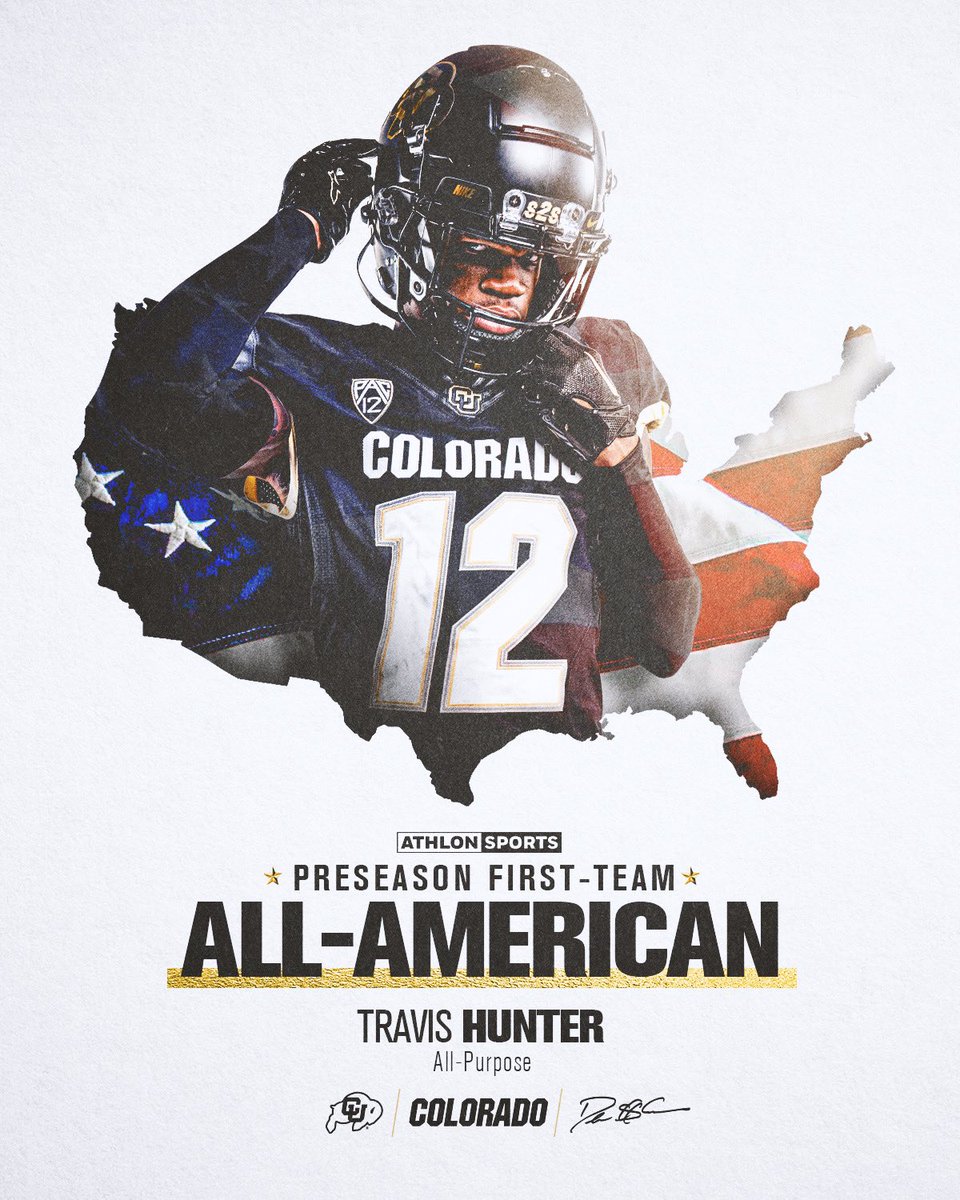 .<a href="/TravisHunterJr/">Travis Hunter</a> named <a href="/AthlonSports/">Athlon Sports</a> Preseason First-Team All-American 🔥

#GoBuffs