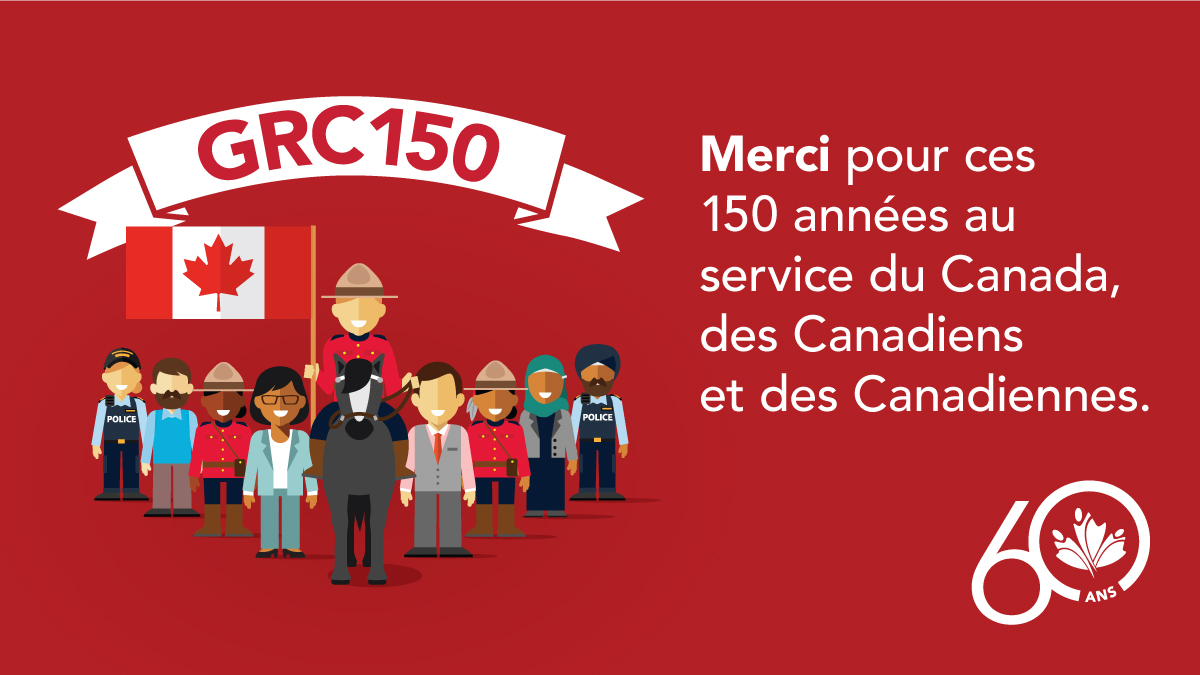 En 2023, la GRC célèbre un jalon historique : son cent cinquantième anniversaire aura lieu demain, le 23 mai! Merci pour ces 150 années au service du Canada et des Canadien·ne·s. #MerciÀLaPoliceMontée #PoliceMontée #Gendarmes #GRC150