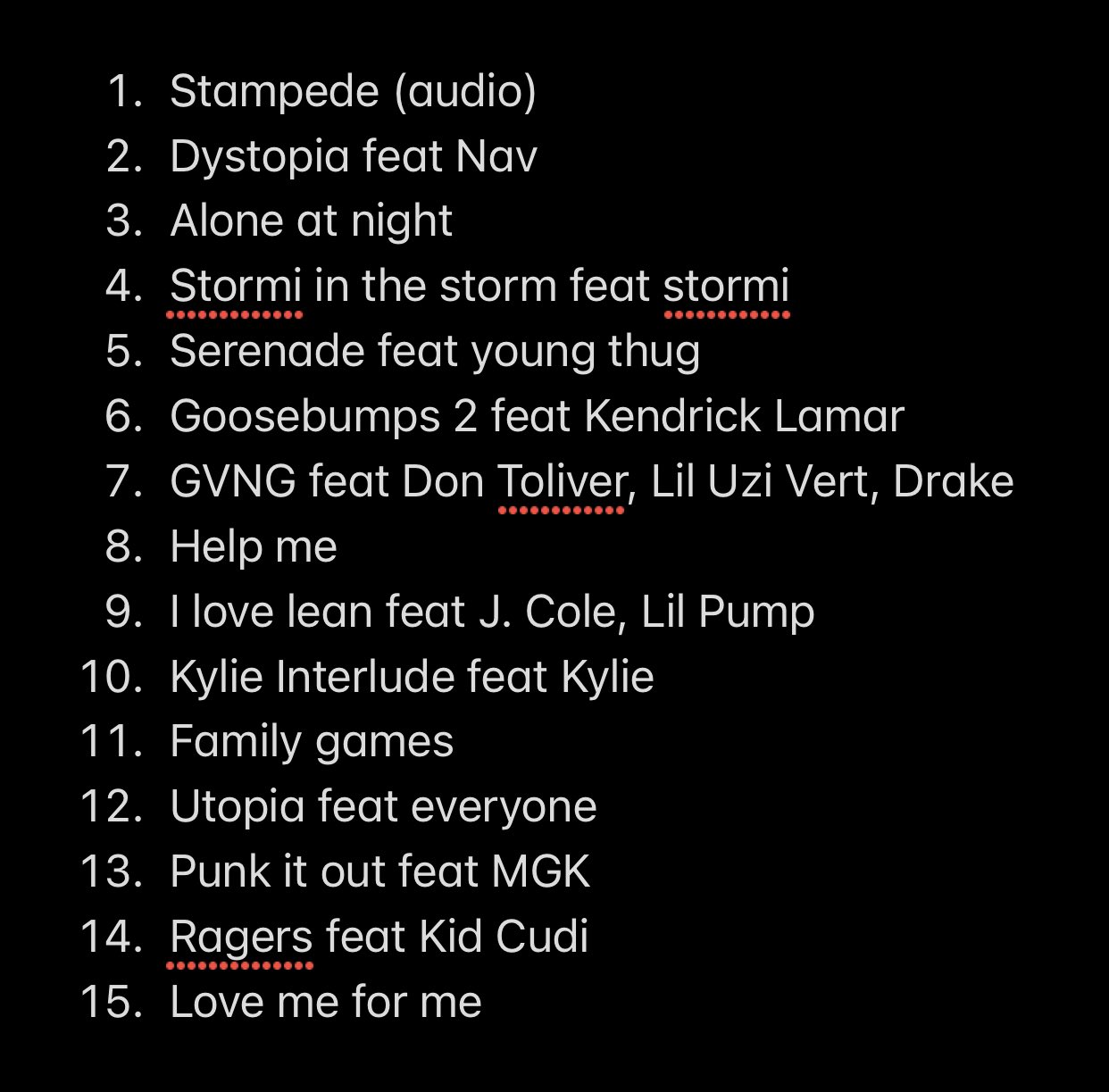 Travis Scott Utopia Tracklist