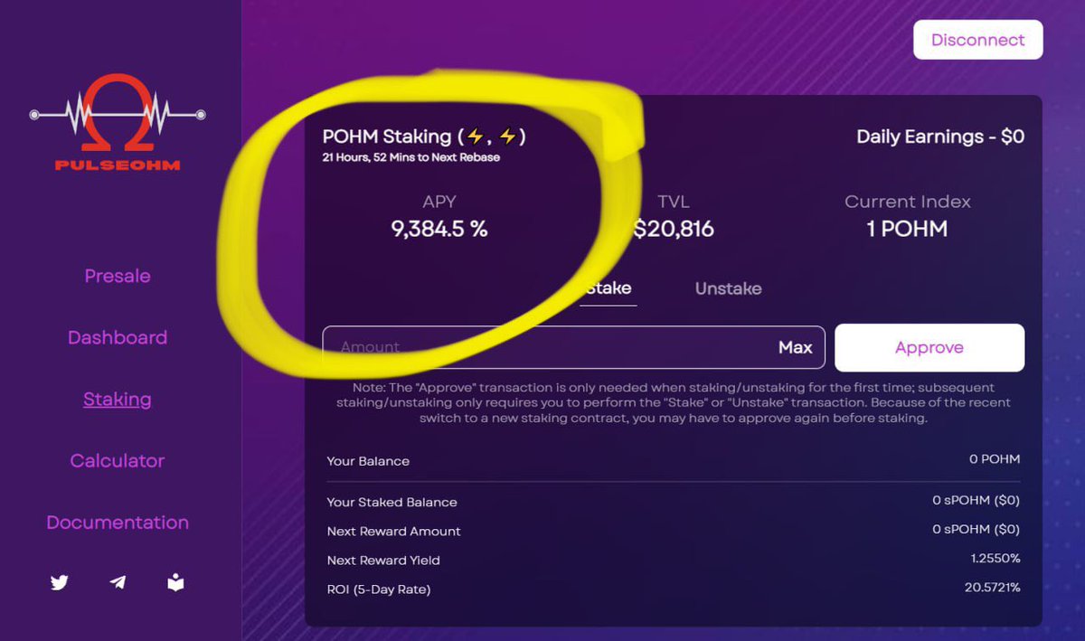 PulseOHM's tweet image. Staking $pOHM is up and running on the Dapp. 

Stake your tokens for juicy rebases. 

#pulsechain #pulseohm #pOHM $pOHM $pls $plsx