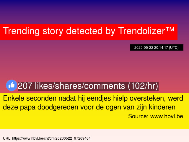 Enkele seconden nadat hij eendjes hielp oversteken, werd deze papa doodgereden voor de ogen van zijn kinderen vlaamsemedia.trendolizer.com/2023/05/enkele…